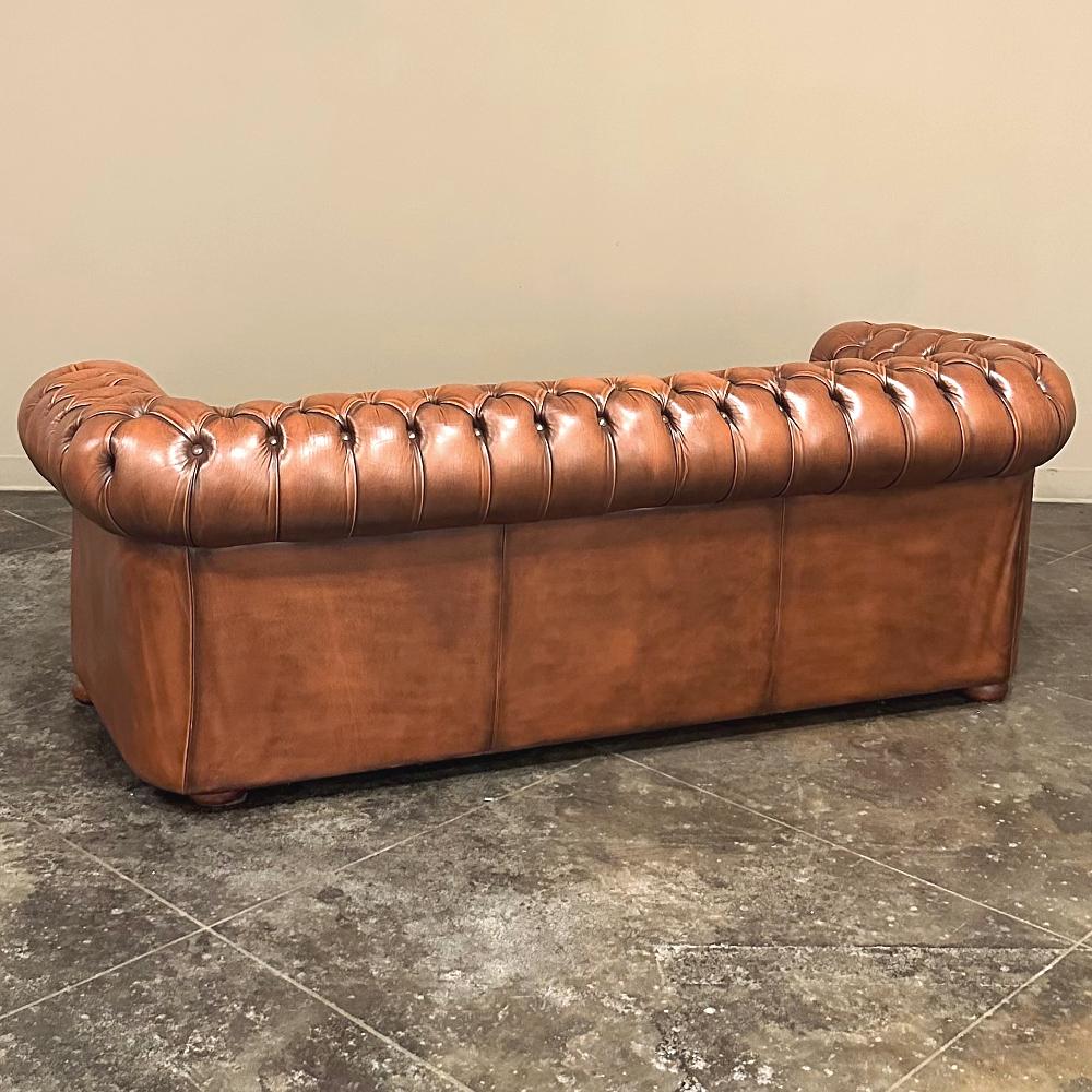Late 20th Century Vintage Chesterfield Leather Lounge Sofa, Club Sofa