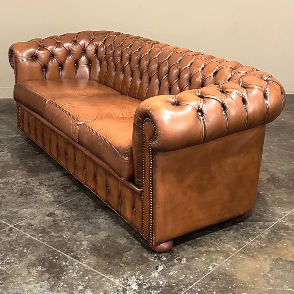 Vintage Chesterfield Leather Lounge Sofa, Club Sofa For Sale at 1stDibs