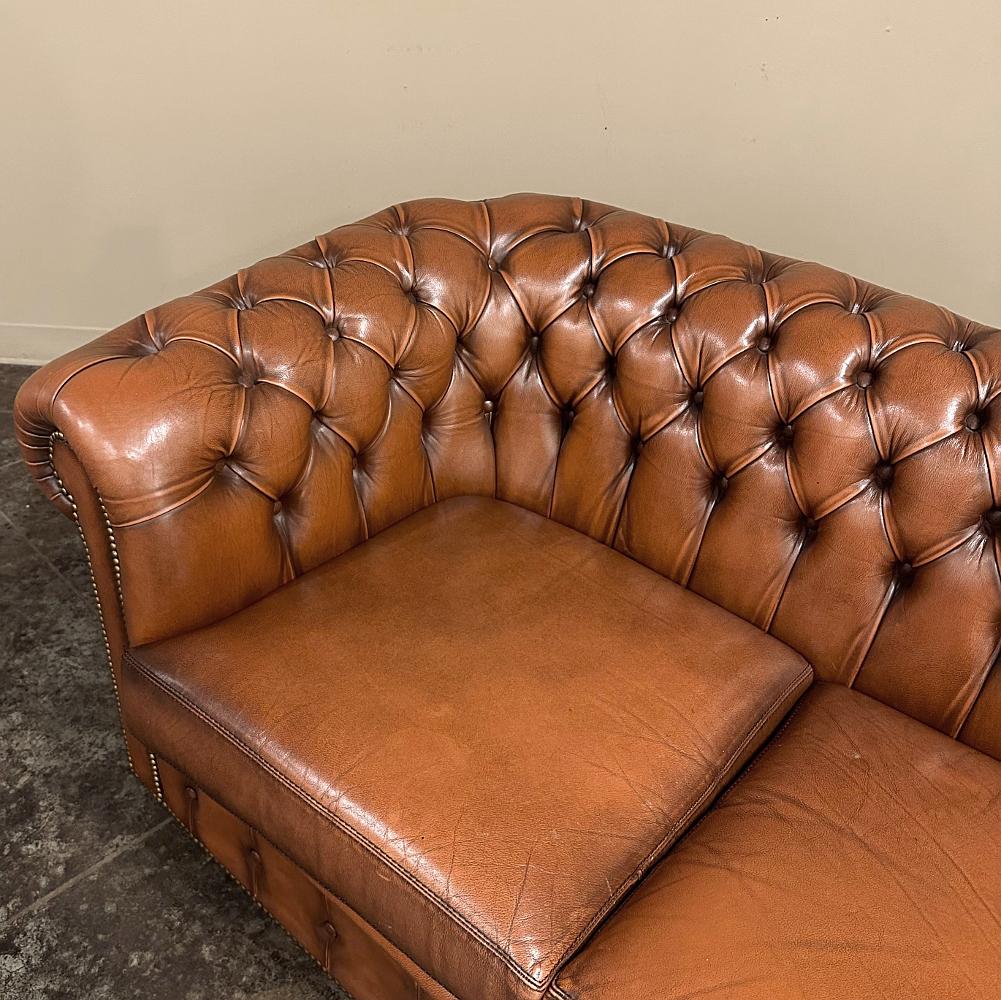 Vintage Chesterfield Leather Lounge Sofa, Club Sofa 2
