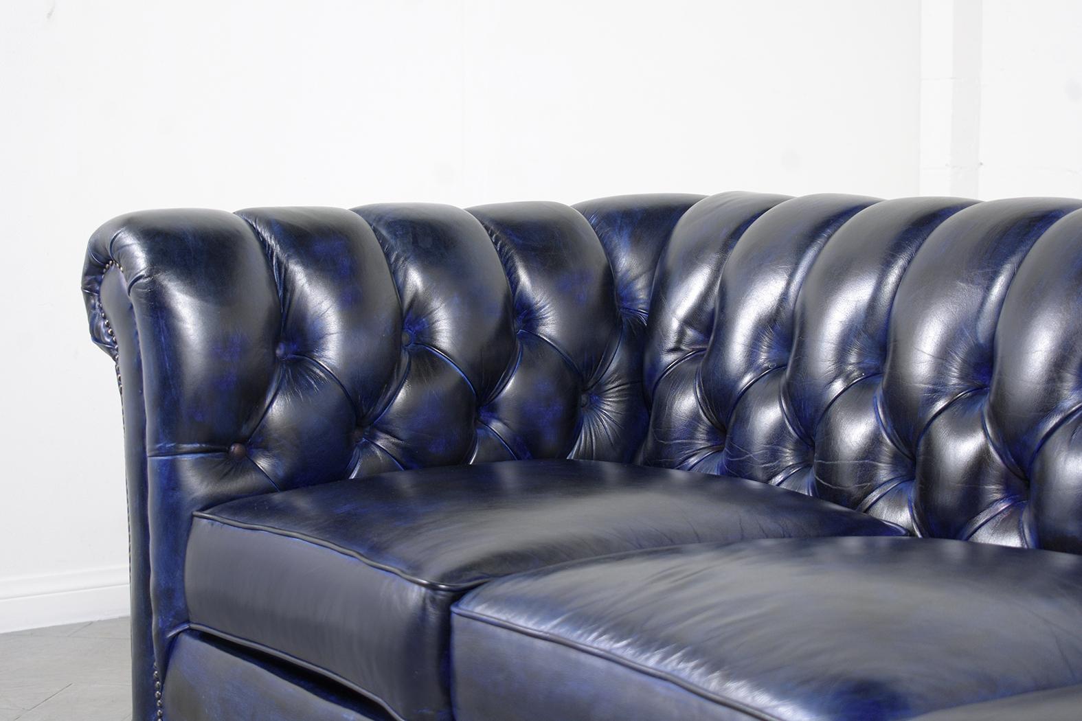 European Vintage Chesterfield Leather Sofa