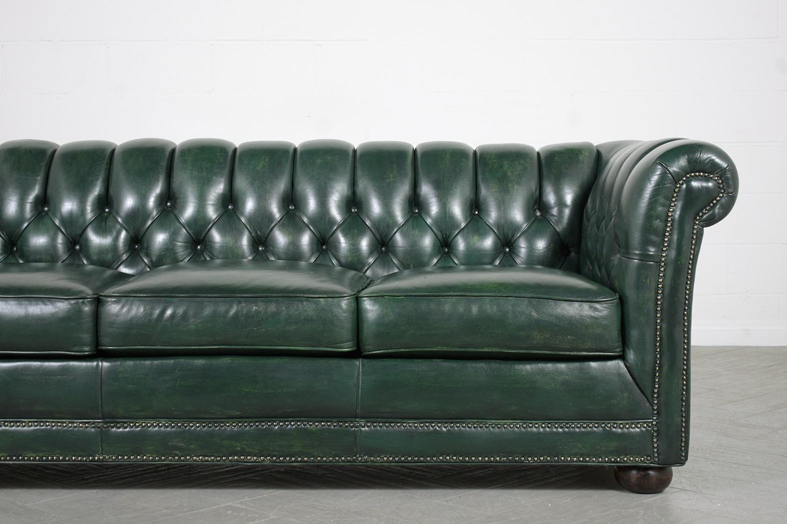 Vintage Chesterfield Leather Sofa In Good Condition In Los Angeles, CA