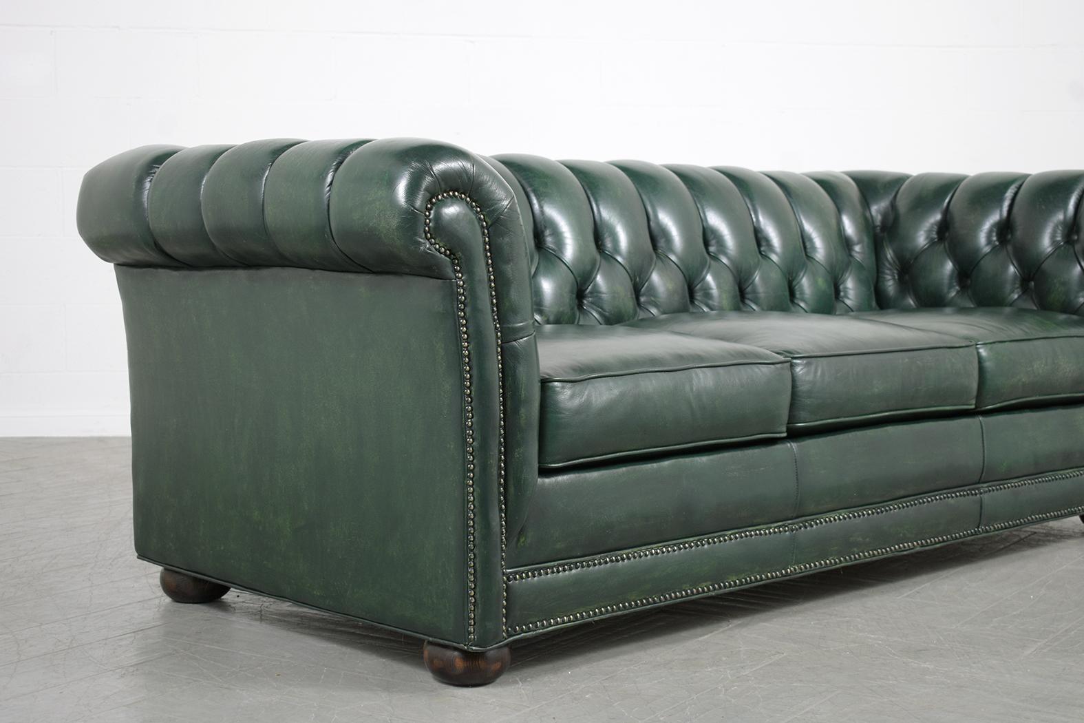 Lacquer Vintage Chesterfield Leather Sofa