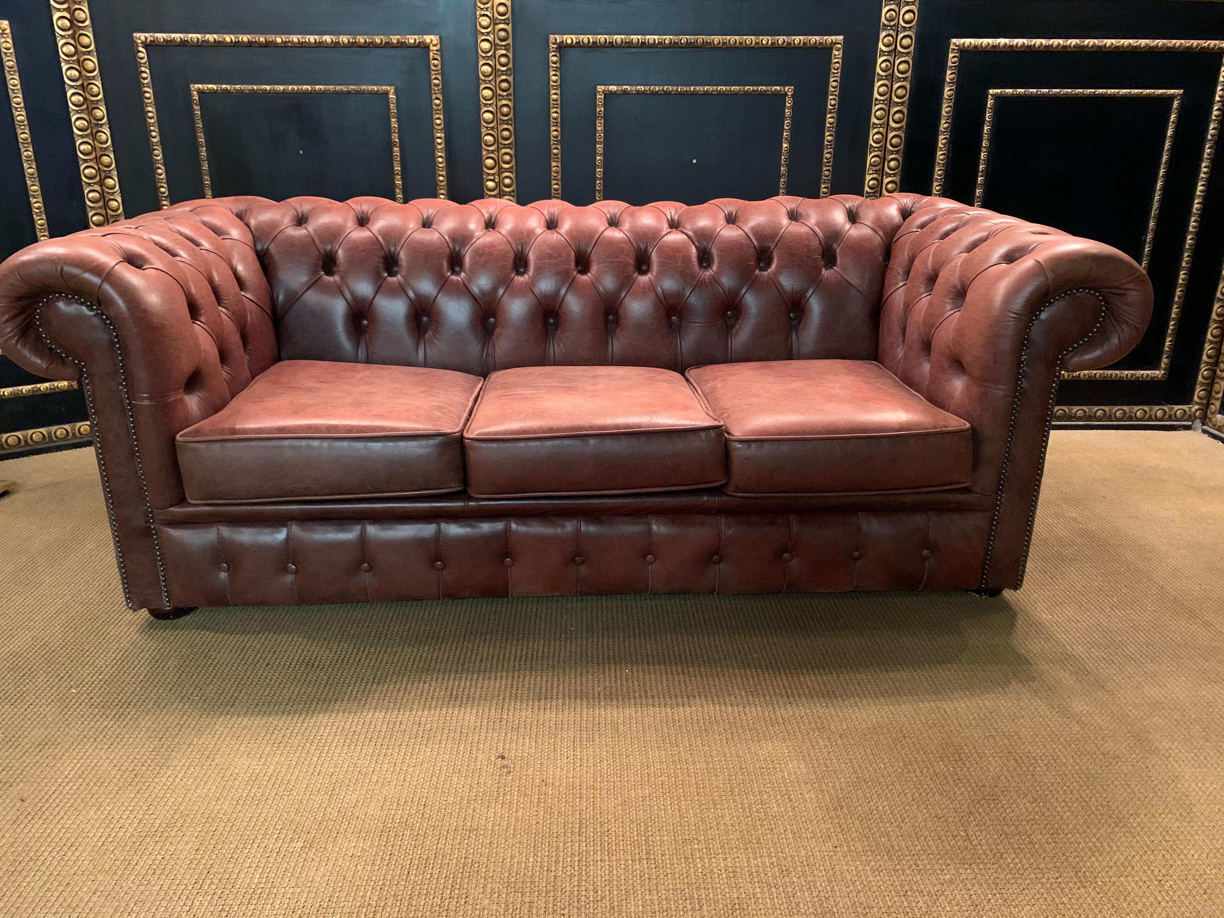 cognac chesterfield sofa