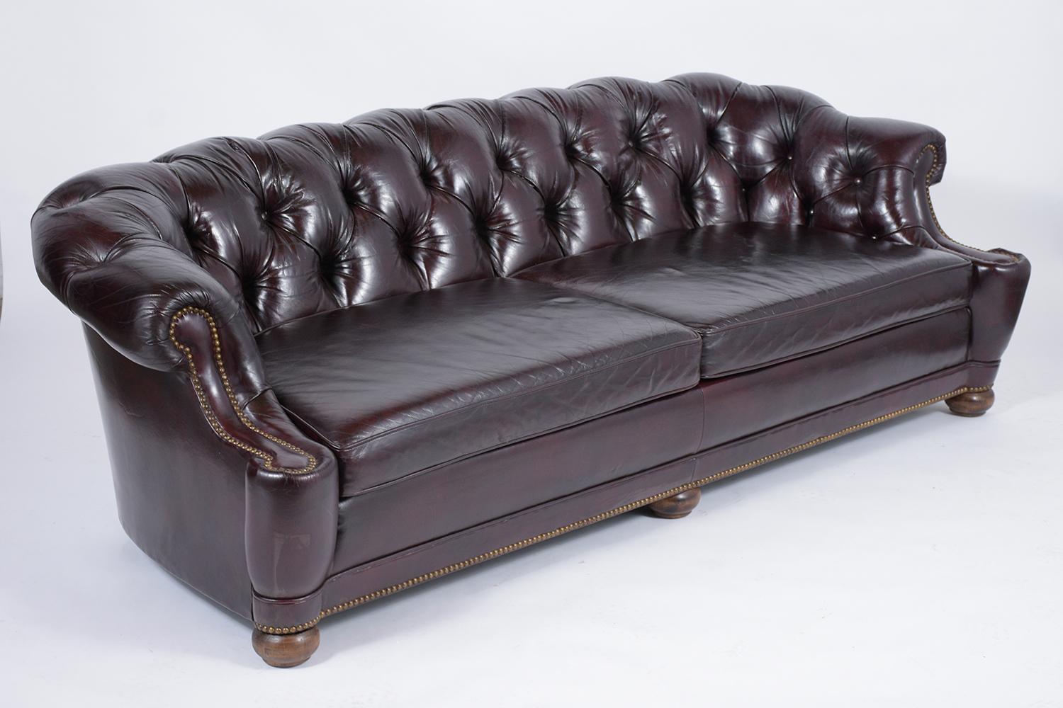 Italian Vintage Chesterfield Leather Sofa