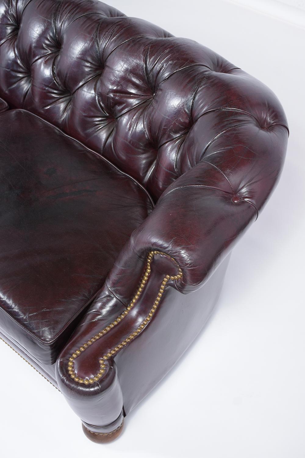 Late 20th Century Vintage Chesterfield Leather Sofa