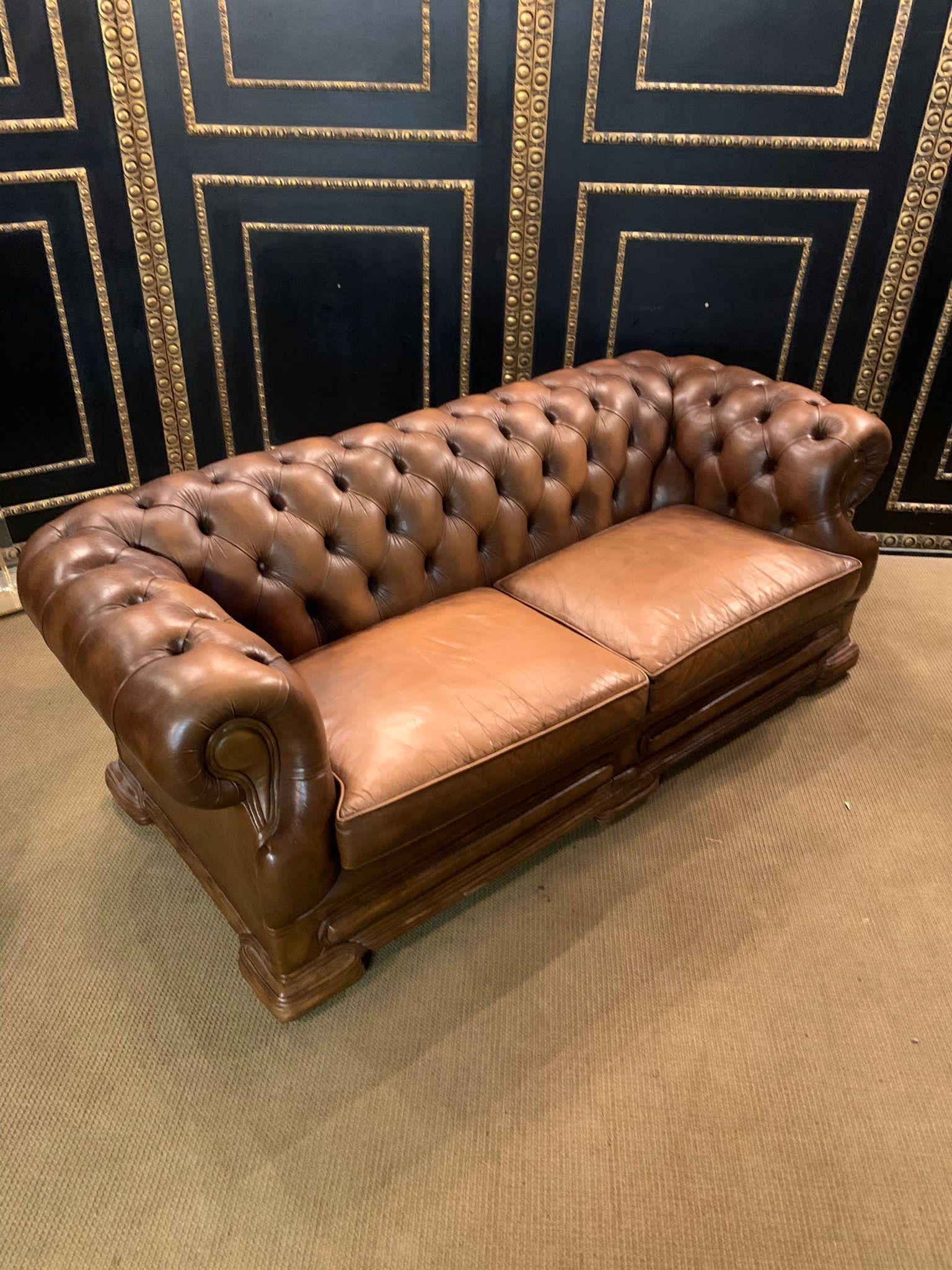 Leather Vintage Chesterfield Sofa from a Set Brand Dellbrook England