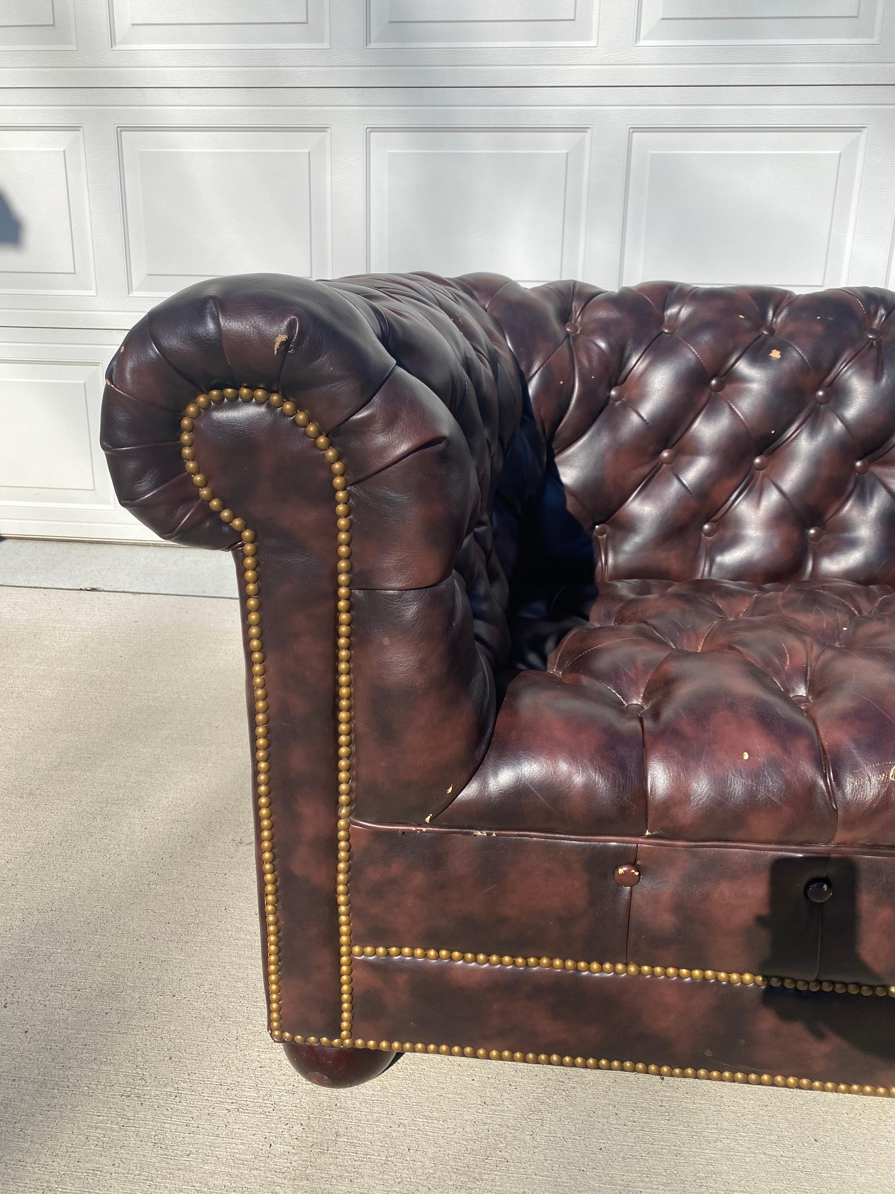 20th Century Vintage Chesterfield Sofa in Vegan Leather