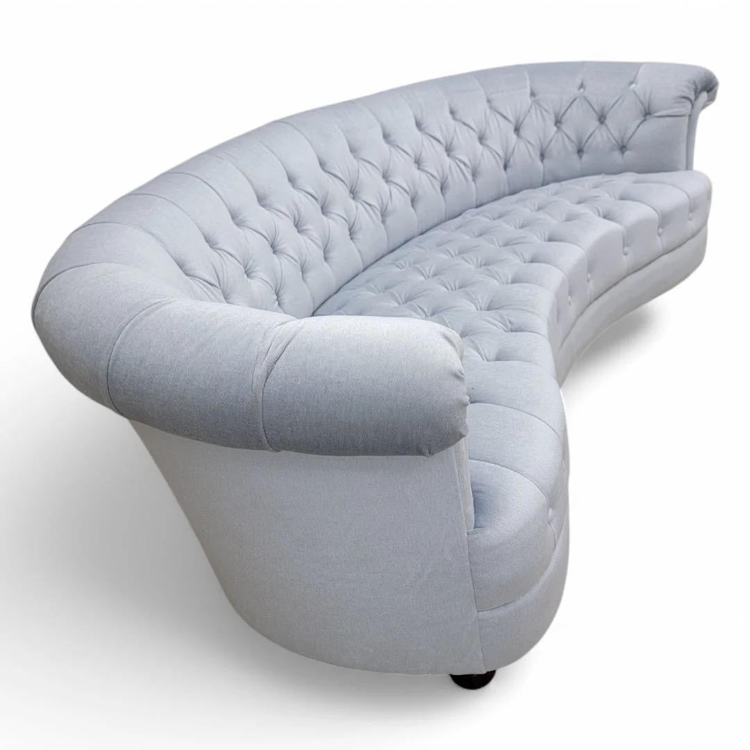 Vintage Chesterfield Style Curved Back Sofa Newly Upholstering In A Mohair im Angebot 4