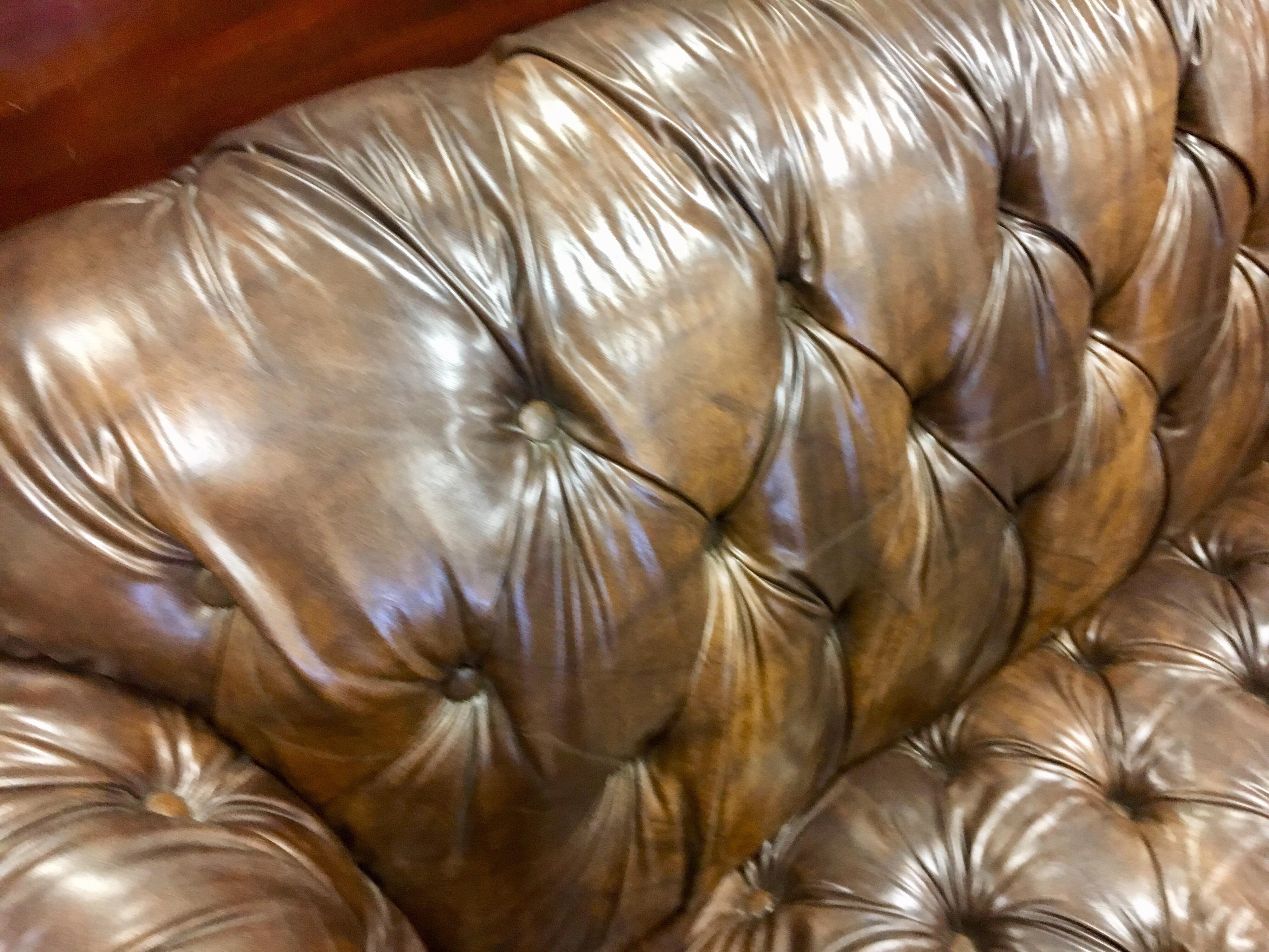 Vintage Chesterfield Tufted Sofa Made in England in Dark Brown 8