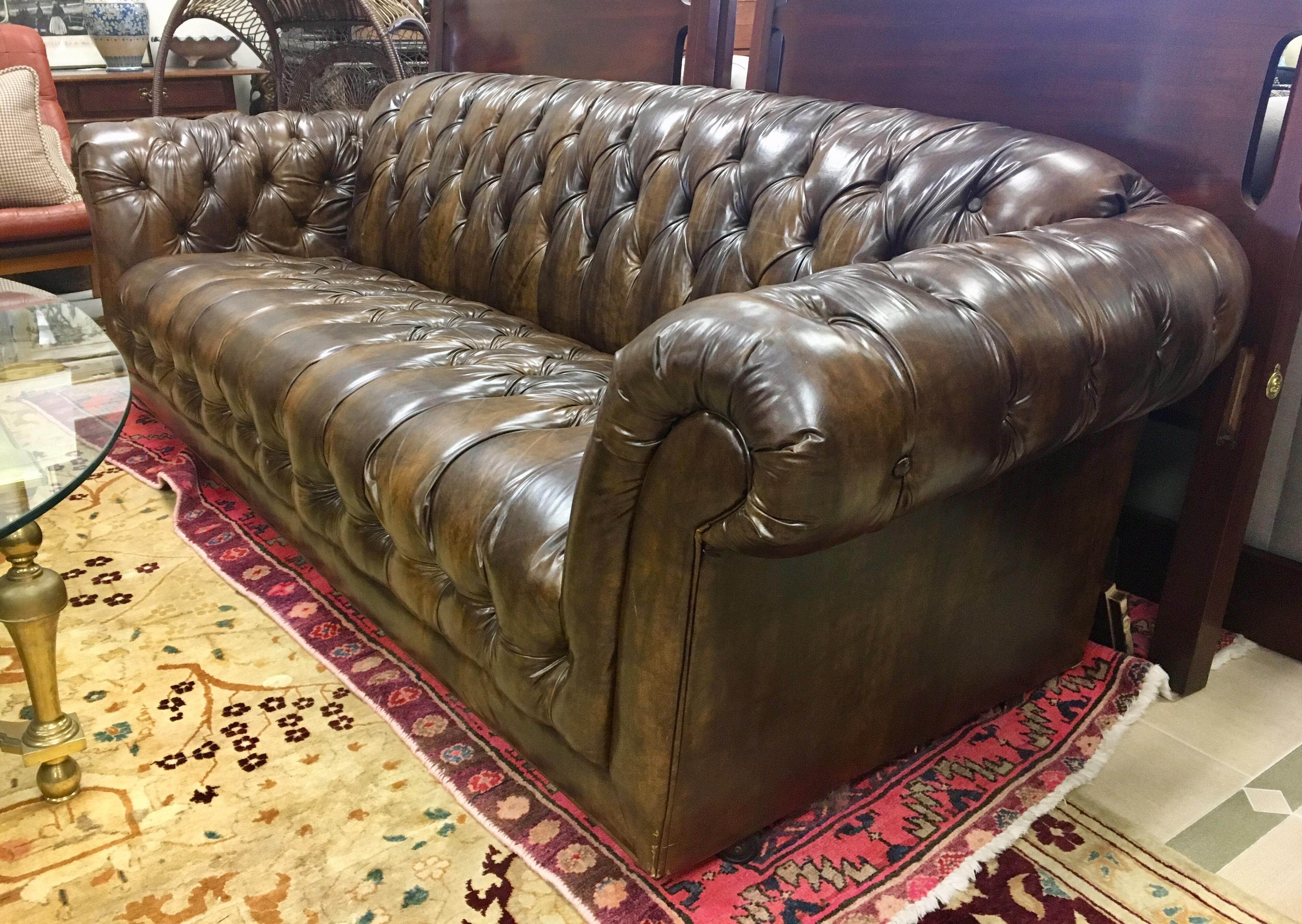 dark brown chesterfield sofa