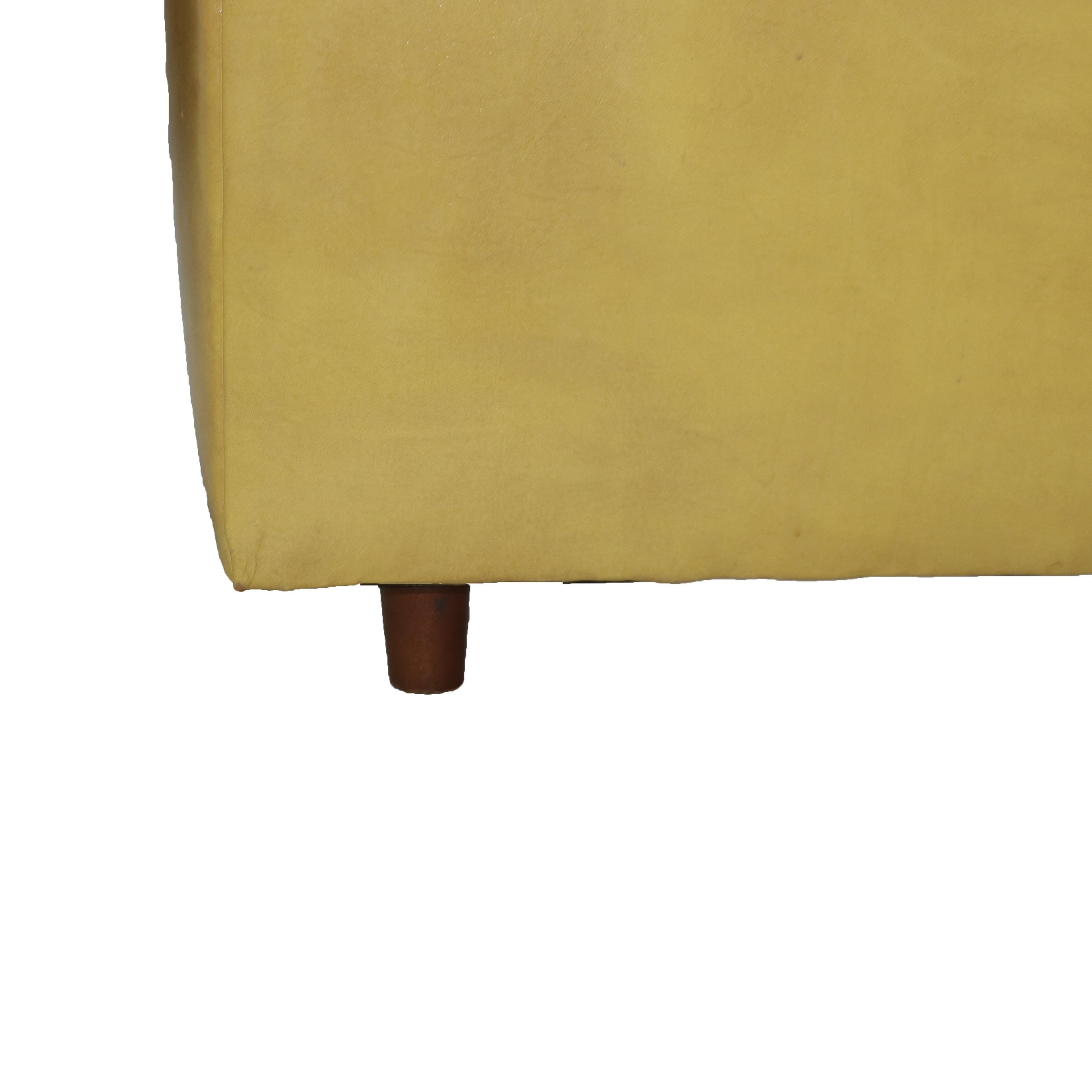 Vintage Chesterfield Yellow Leather Even Arm Sofa C1950 6