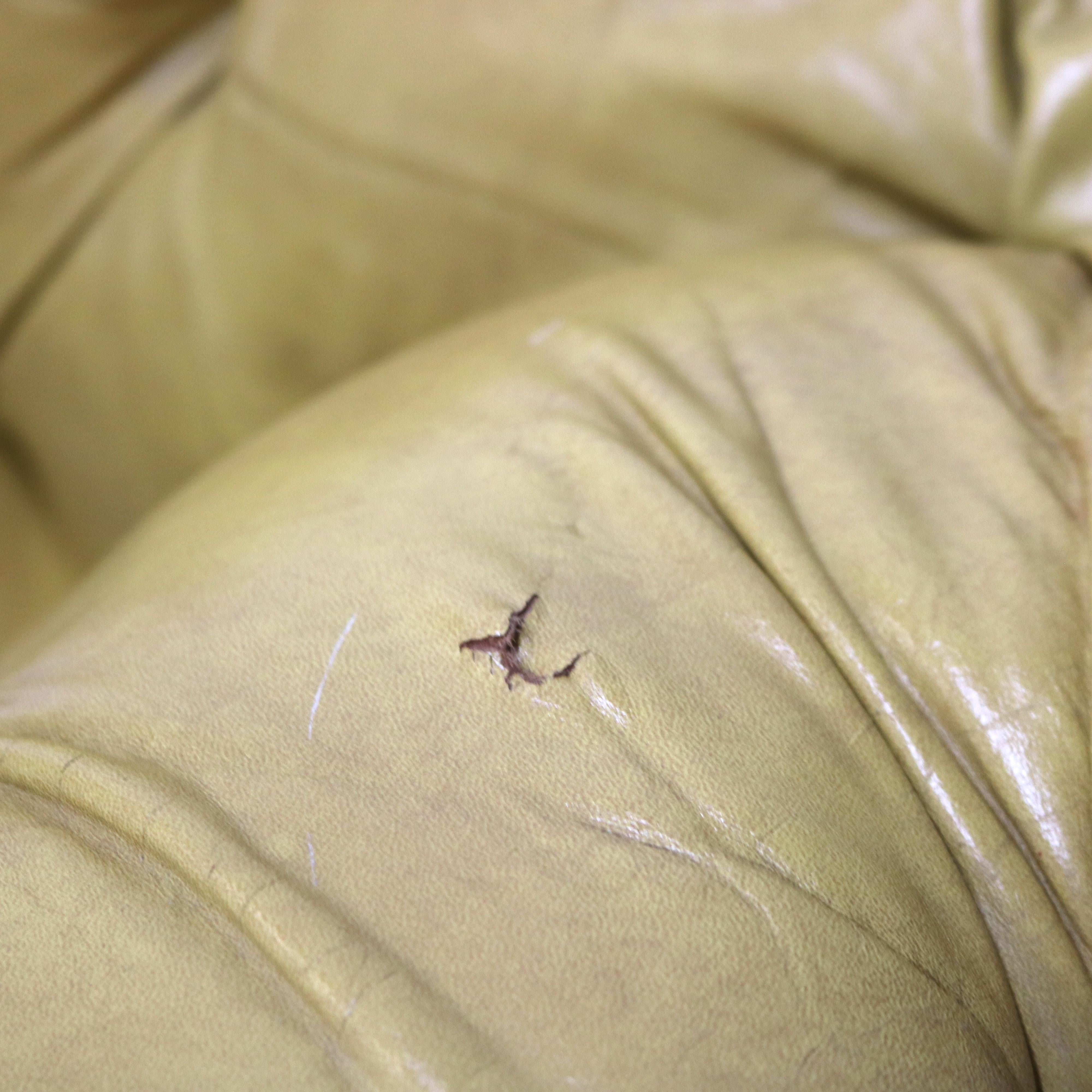 Vintage Chesterfield Yellow Leather Even Arm Sofa C1950 4