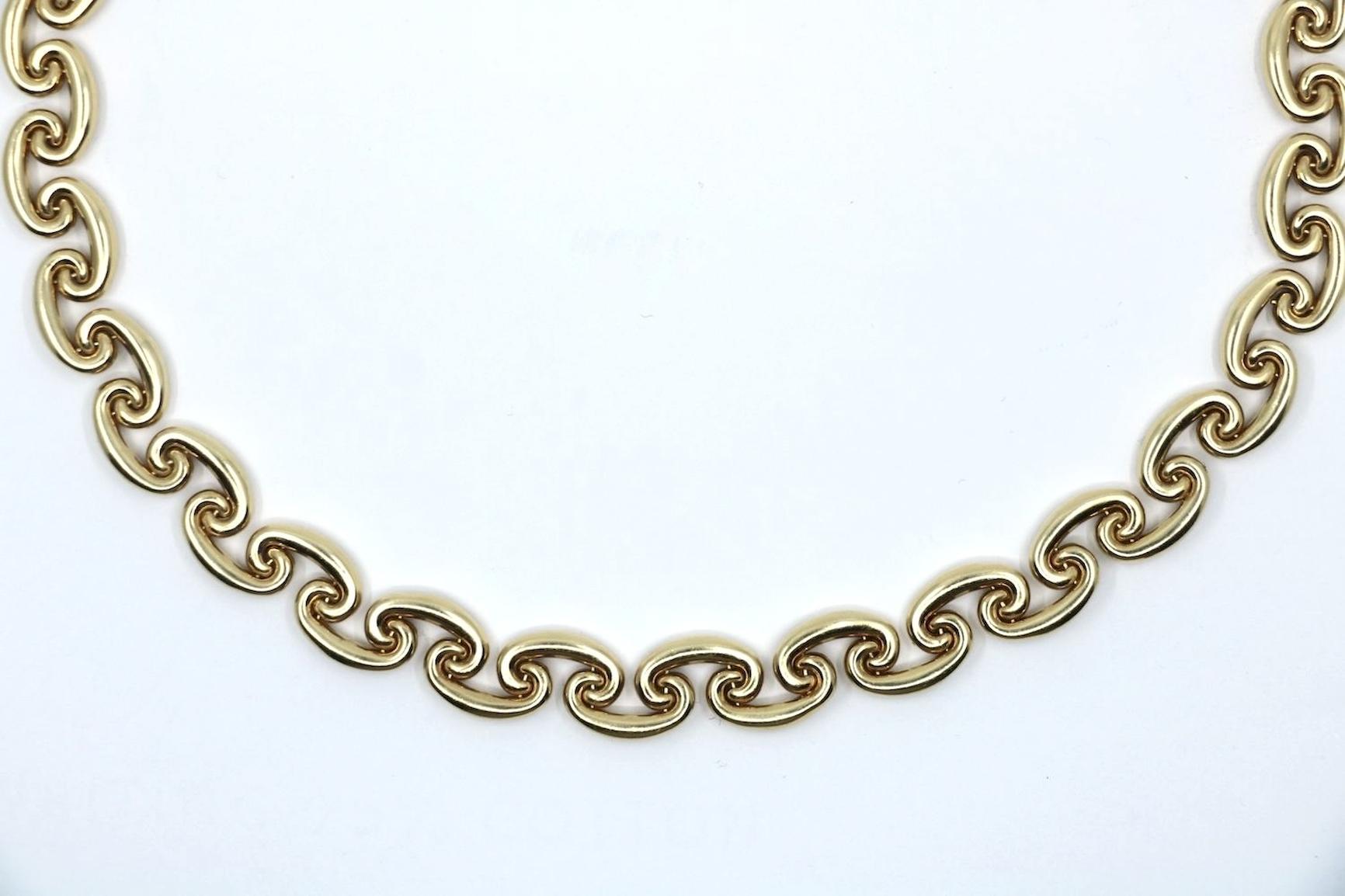 Vintage Chiampesan Gold 18K Mariner Chain Necklace en vente 6