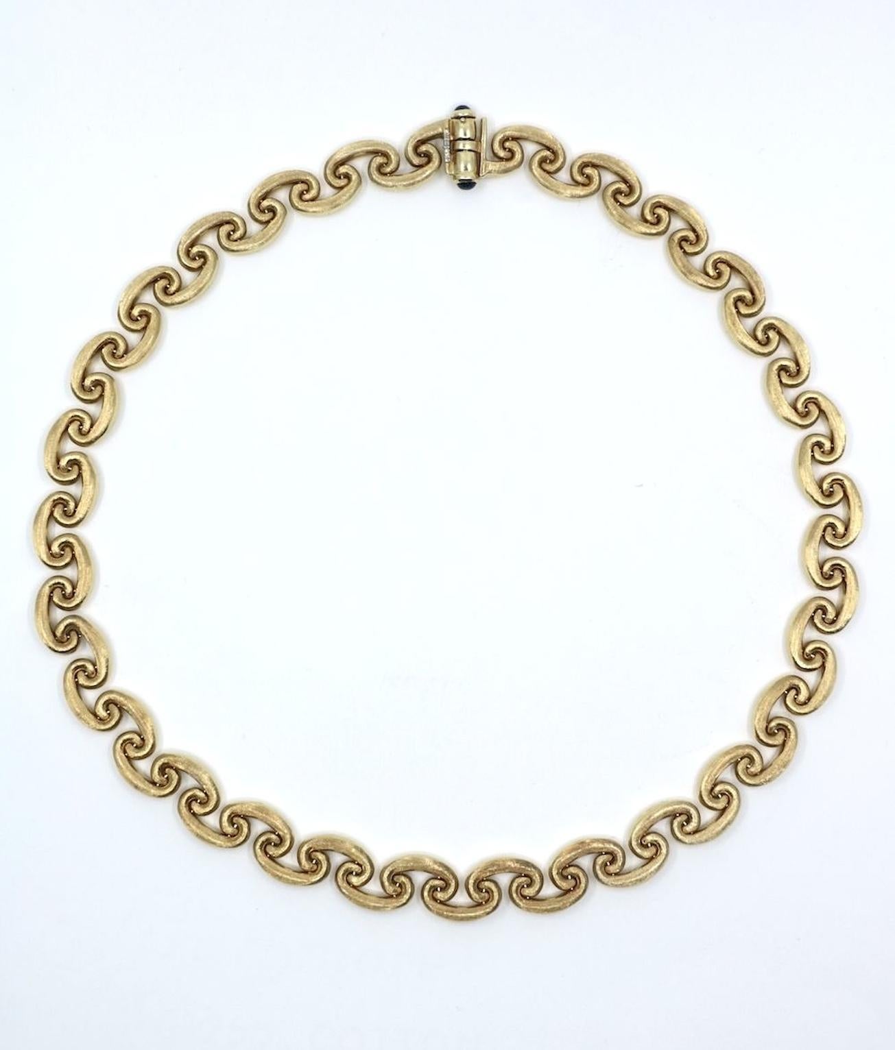 Vintage Chiampesan Gold 18K Mariner Chain Necklace Bon état - En vente à Flushing, NY