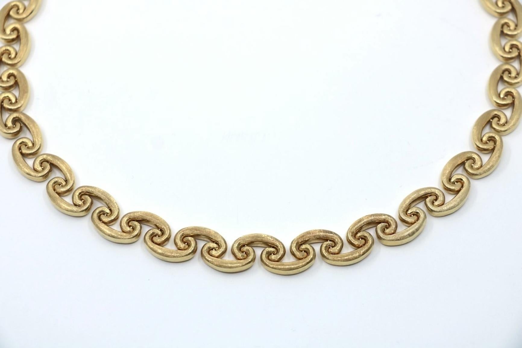 Vintage Chiampesan Gold 18K Mariner Chain Necklace Unisexe en vente