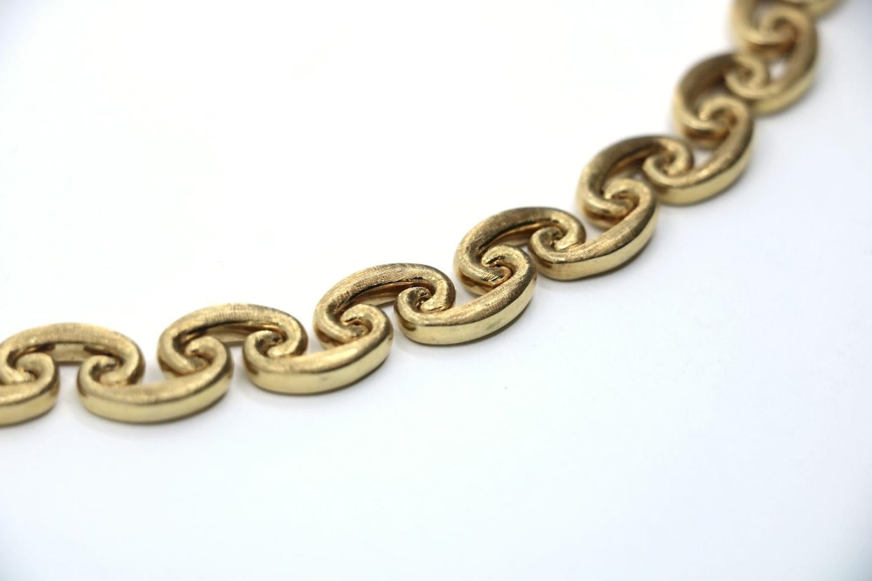 Vintage Chiampesan Gold 18K Mariner Chain Necklace en vente 1