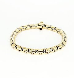 Vintage Chiampesan Men's Italian Fancy Link Two-Tone 18 Karat Gold Bracelet