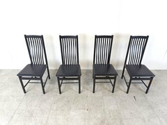 Vintage chic italian lacquered dining chairs, 1980s - set of 4