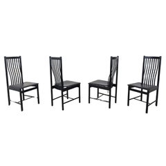 Vintage chic italian lacquered dining chairs, 1980s - set of 4