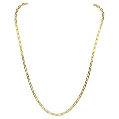 Vintage Chic Retro 18K Yellow Gold Link Chain Necklace