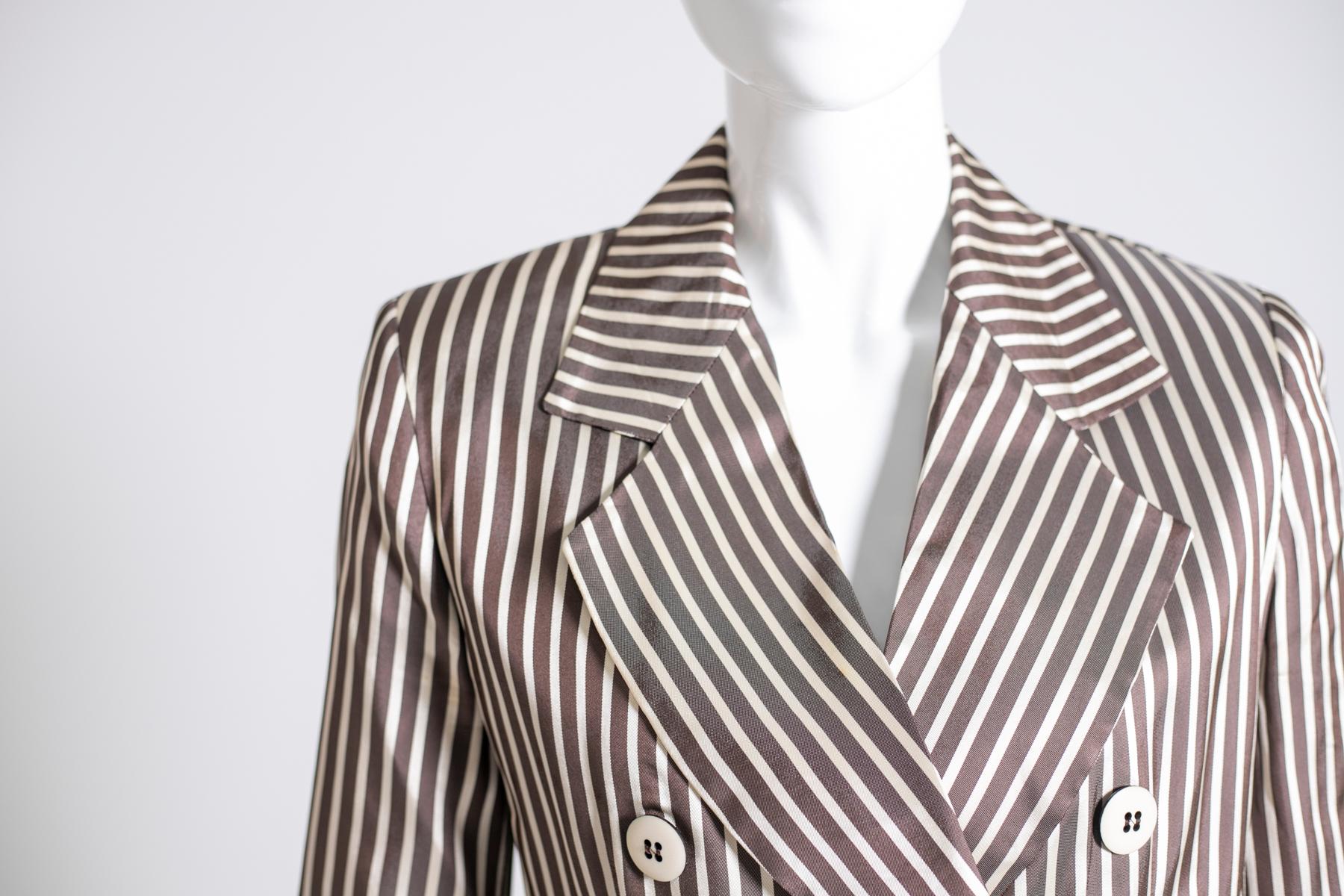 Women's Vintage Chic Striped Blazer Studio Ferre For Sale