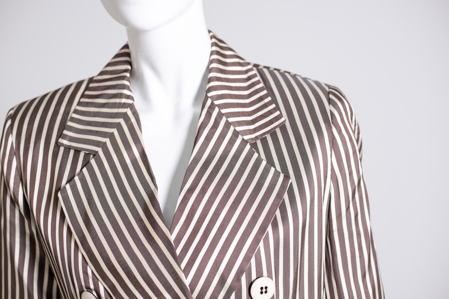 Vintage Chic Striped Blazer Studio Ferre For Sale 1
