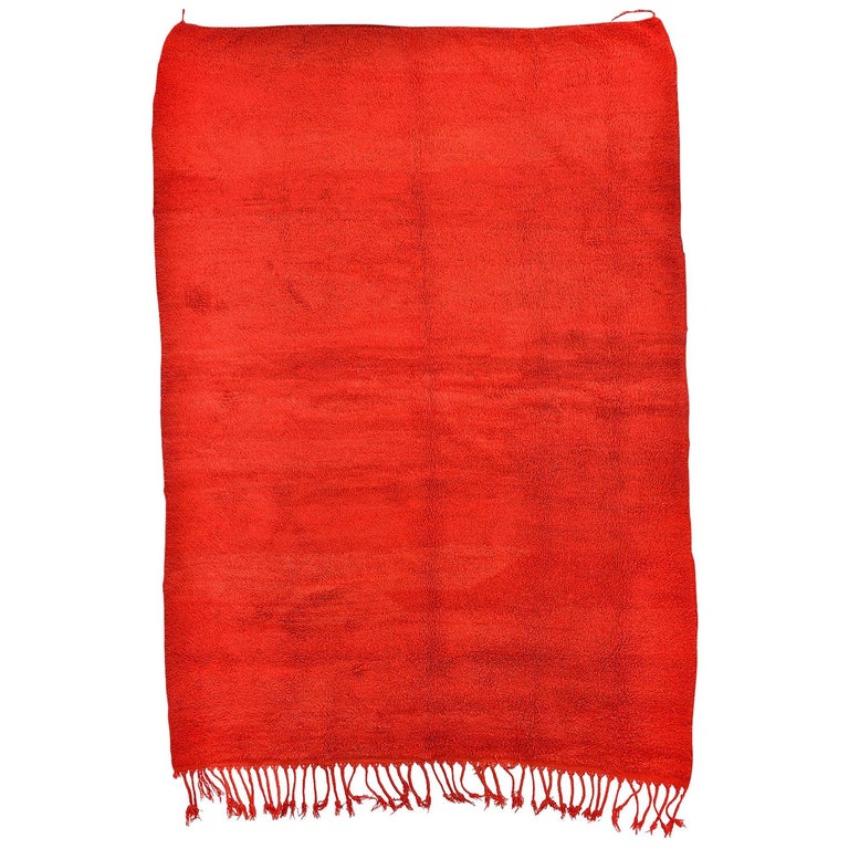Grand tapis rouge marocain Chichaoua : peut être attaché à un autre En  vente sur 1stDibs