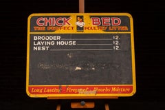 Vintage "Chick Bed" Geflügelstreu Kreidetafel Store Display Zeichen