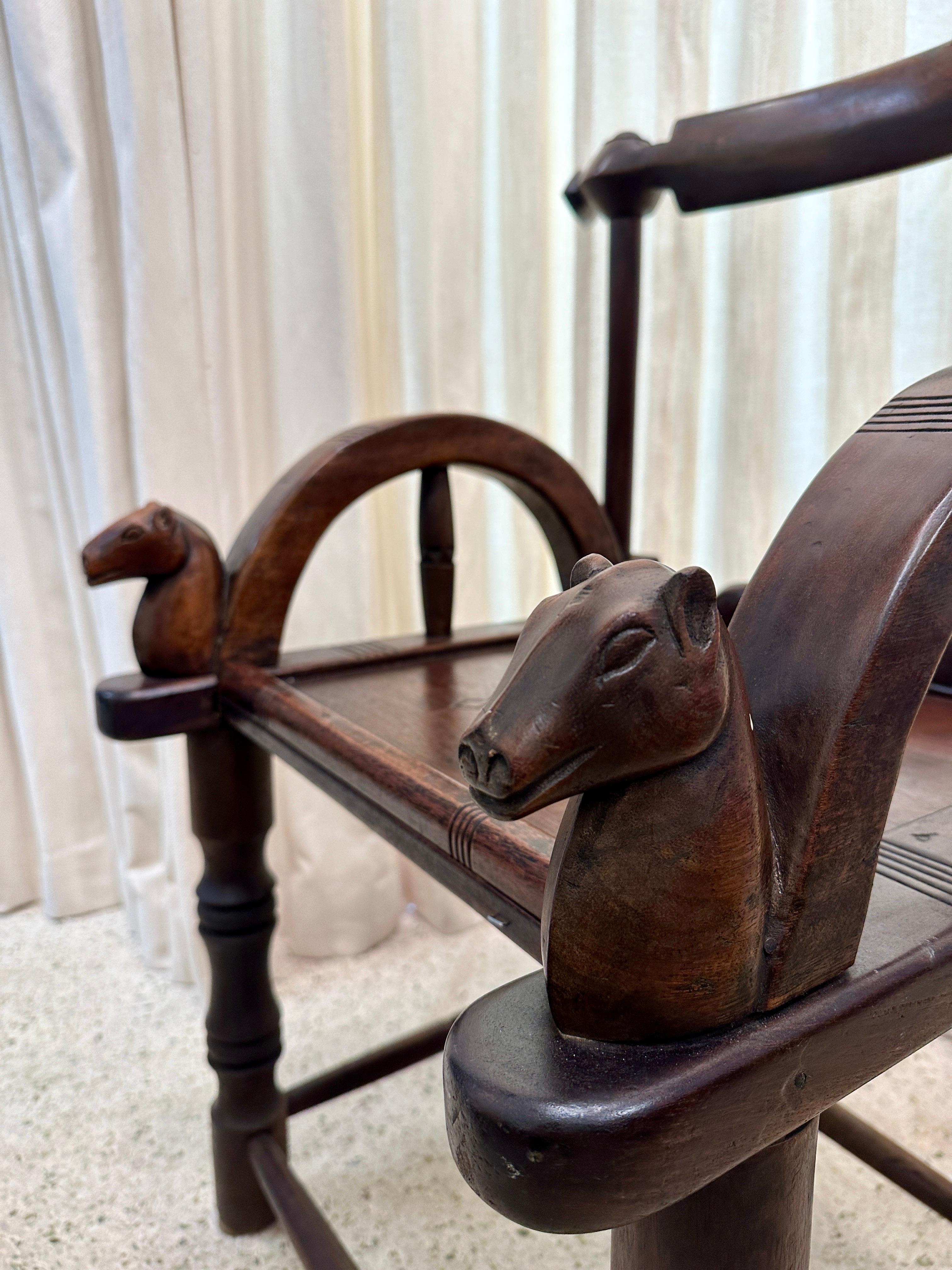 Tribal Vintage Chief's Baule Chair from Cote d'Ivoire For Sale