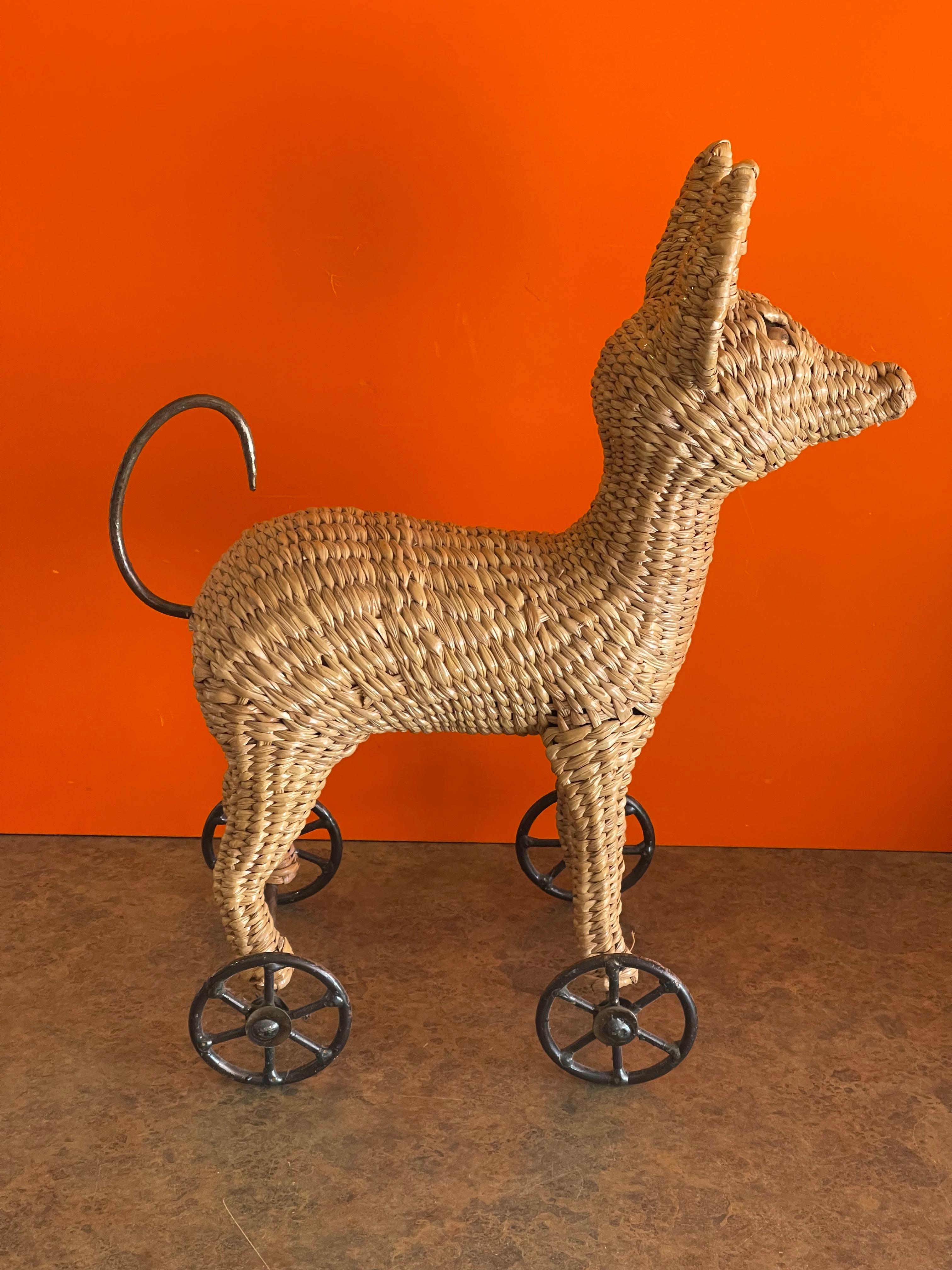 20th Century Vintage Chihuahua Pull Toy by Mario Lopez Torres, Rare For Sale