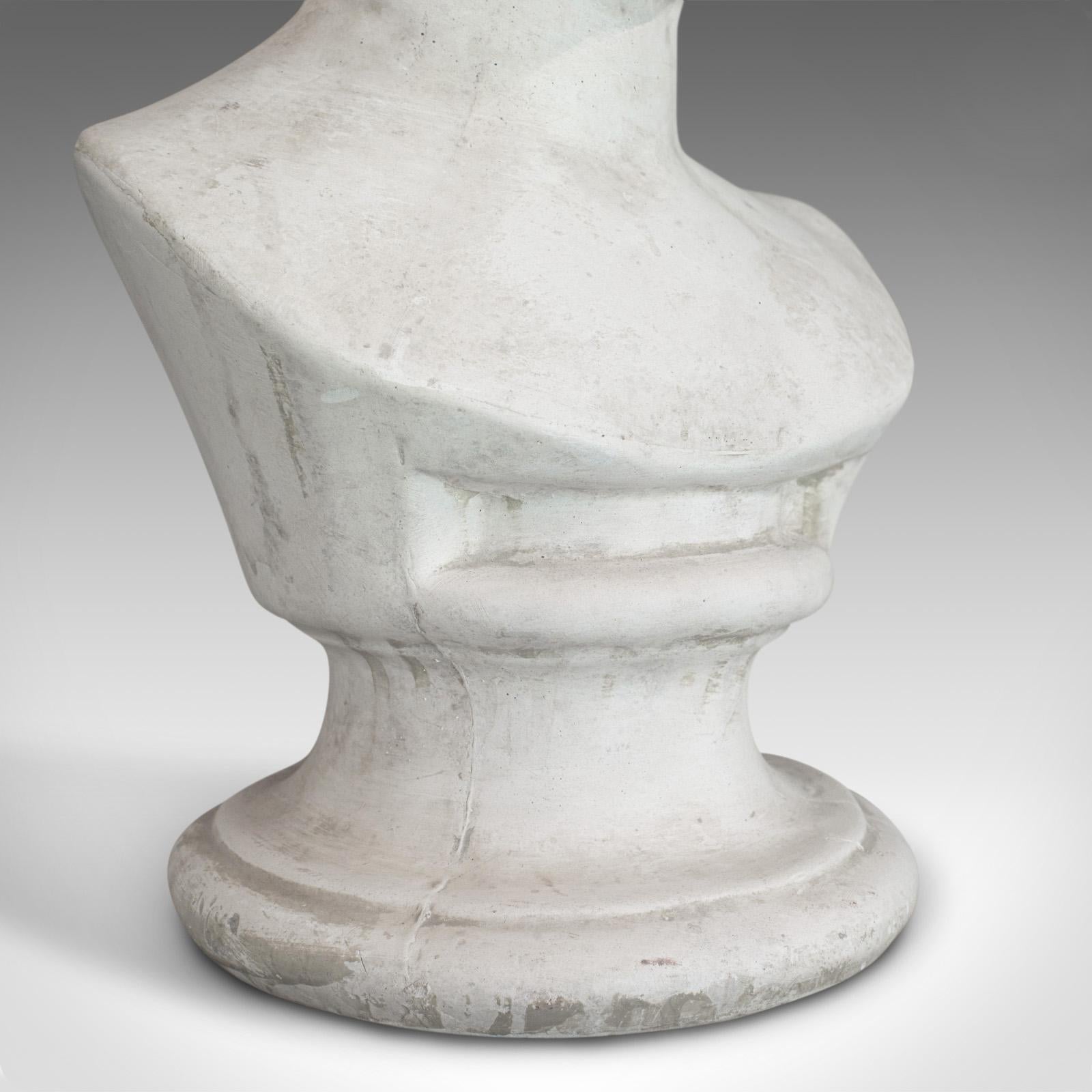 Vintage Child Portrait Bust, English, Plaster, Study, Young Boy, 20th Century For Sale 8