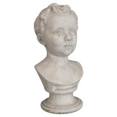 Buste d'enfant vintage anglais, plâtre, étude, jeune garçon, 20ème siècle