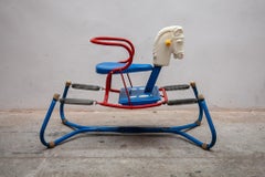 Vintage Children "Mobo" Metal Spring Mounted Rocking Horse, 1960s