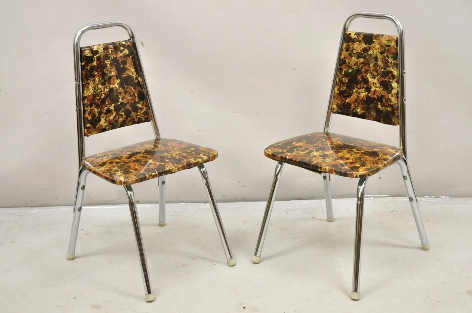 Vintage Children's Small Mid Century Tubular Metal Side Chairs - A Pair For Sale 5
