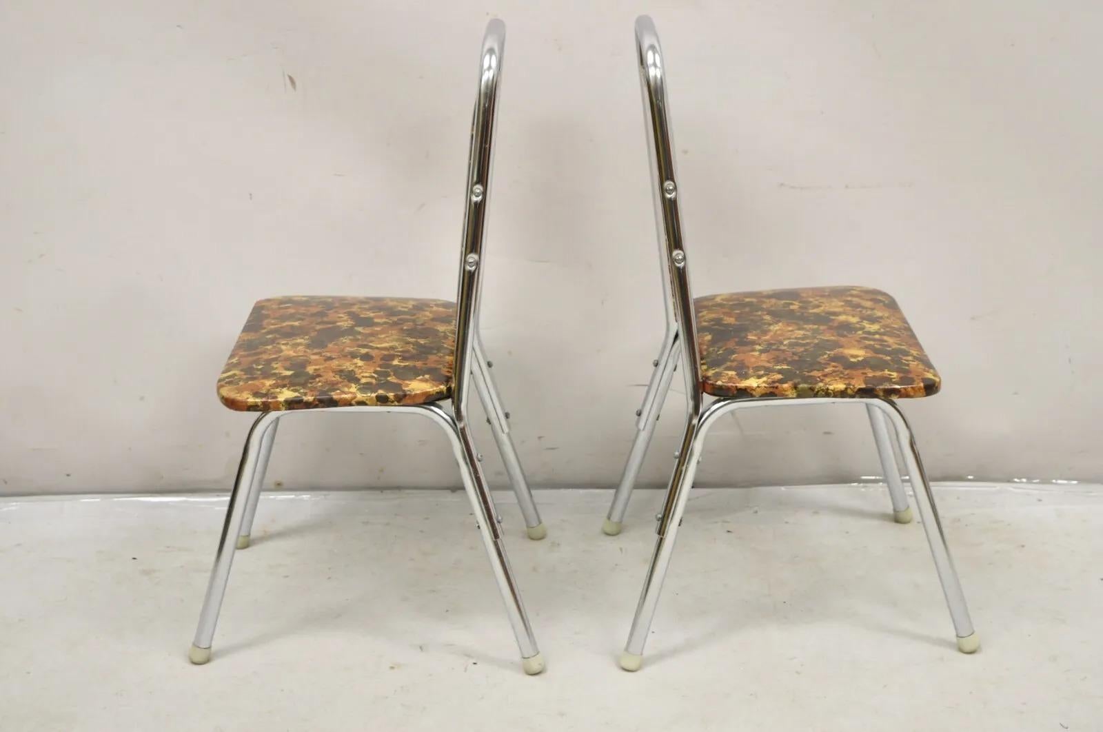 Vintage Children's Small Mid Century Tubular Metal Side Chairs - A Pair For Sale 2