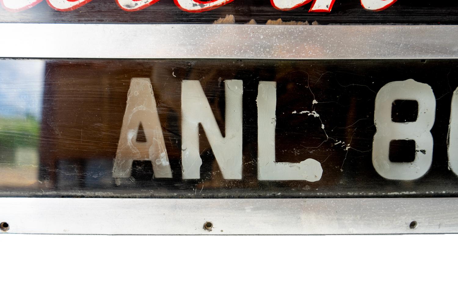 Vintage Chiltern Queens Bus Sign ANL 807B, 1960s Mid Century Coach Sign In Good Condition In Bristol, GB