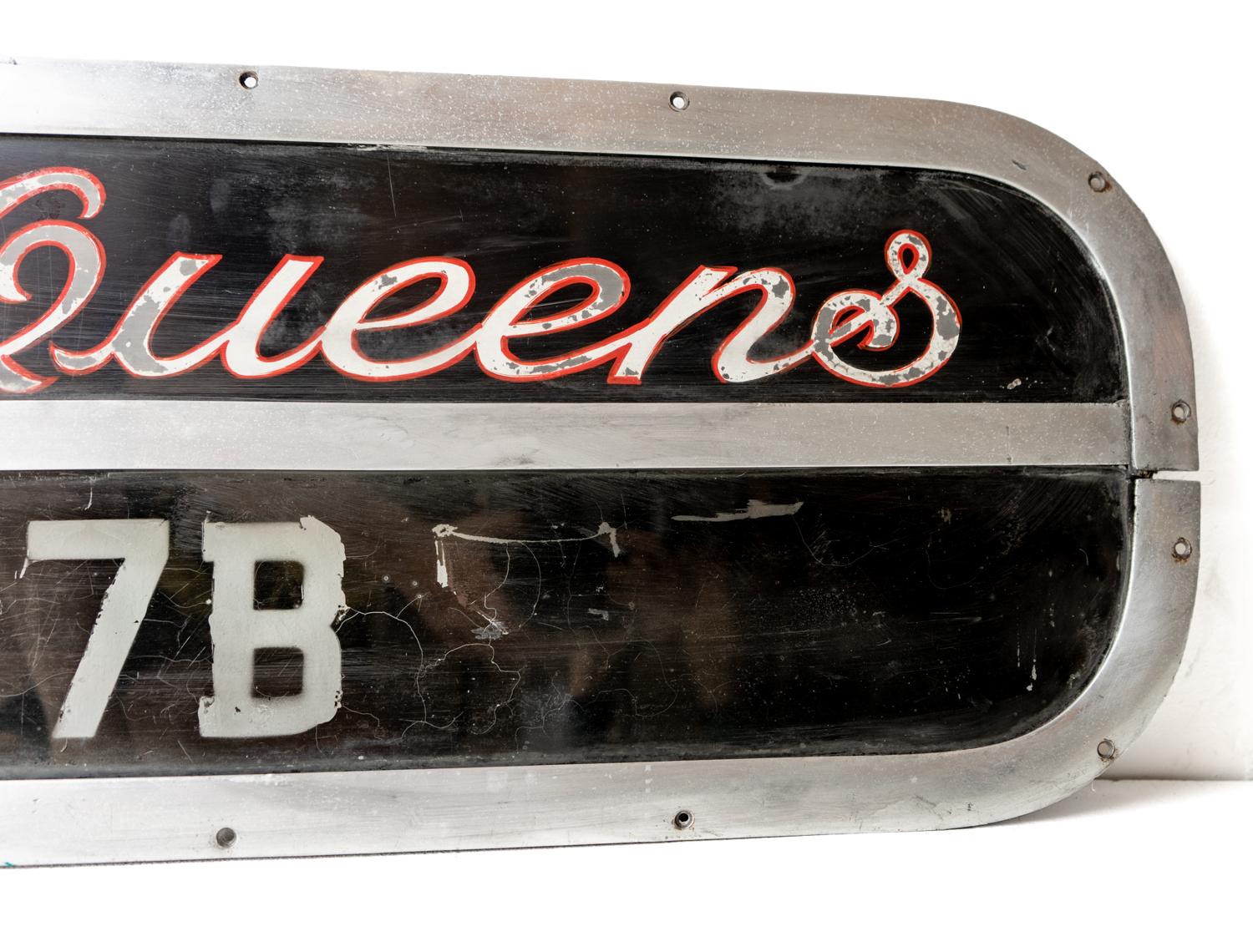 Vintage Chiltern Queens Bus Sign ANL 807B, 1960s Mid Century Coach Sign 1