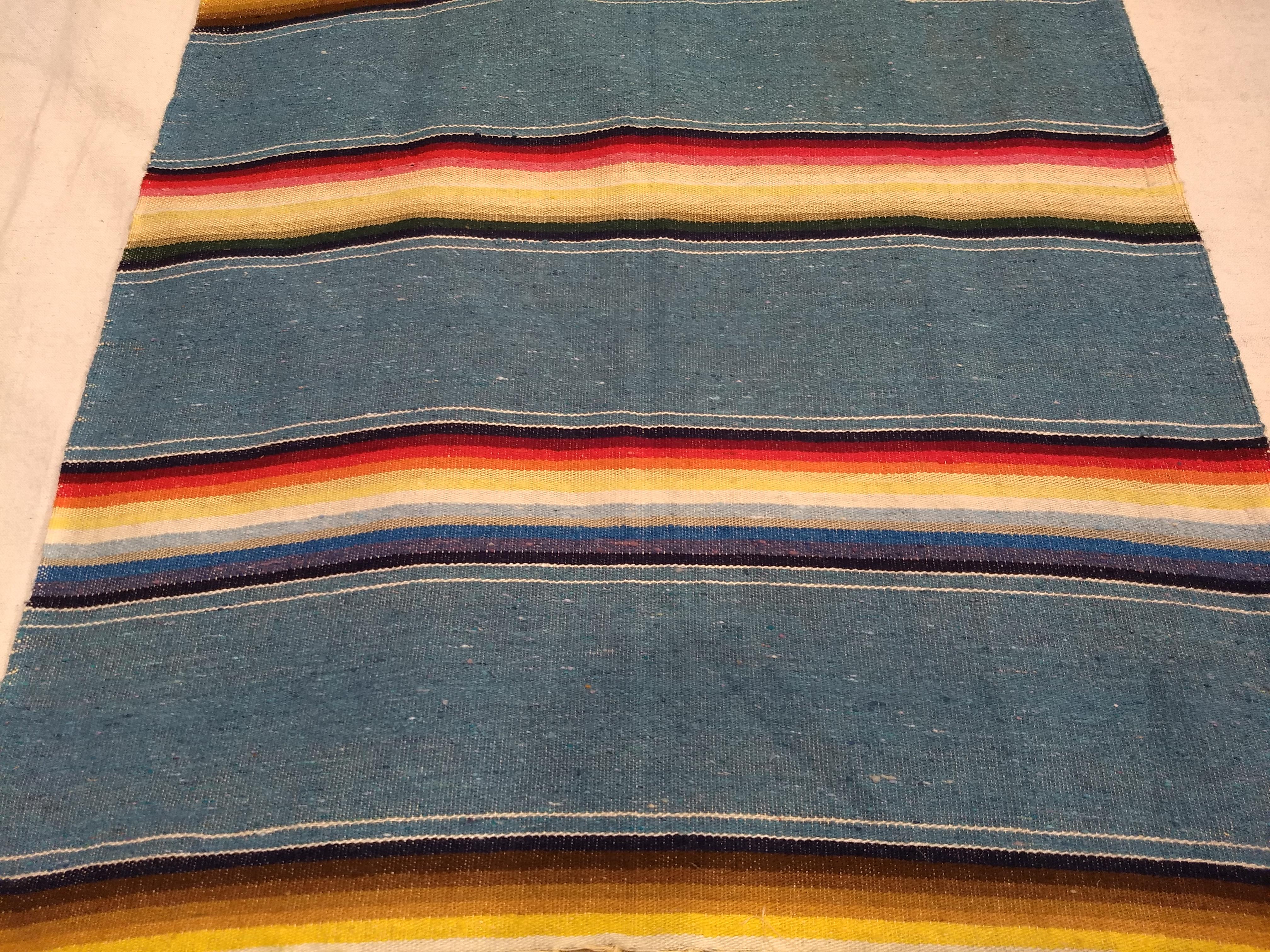 Hand-Woven Vintage Chimayo Area Rug, 2’ 2” x 4’ 1”