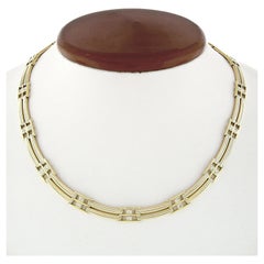 Vintage Chimento 18K Tri Color Gold 1.05ctw Diamond Collar Choker Necklace