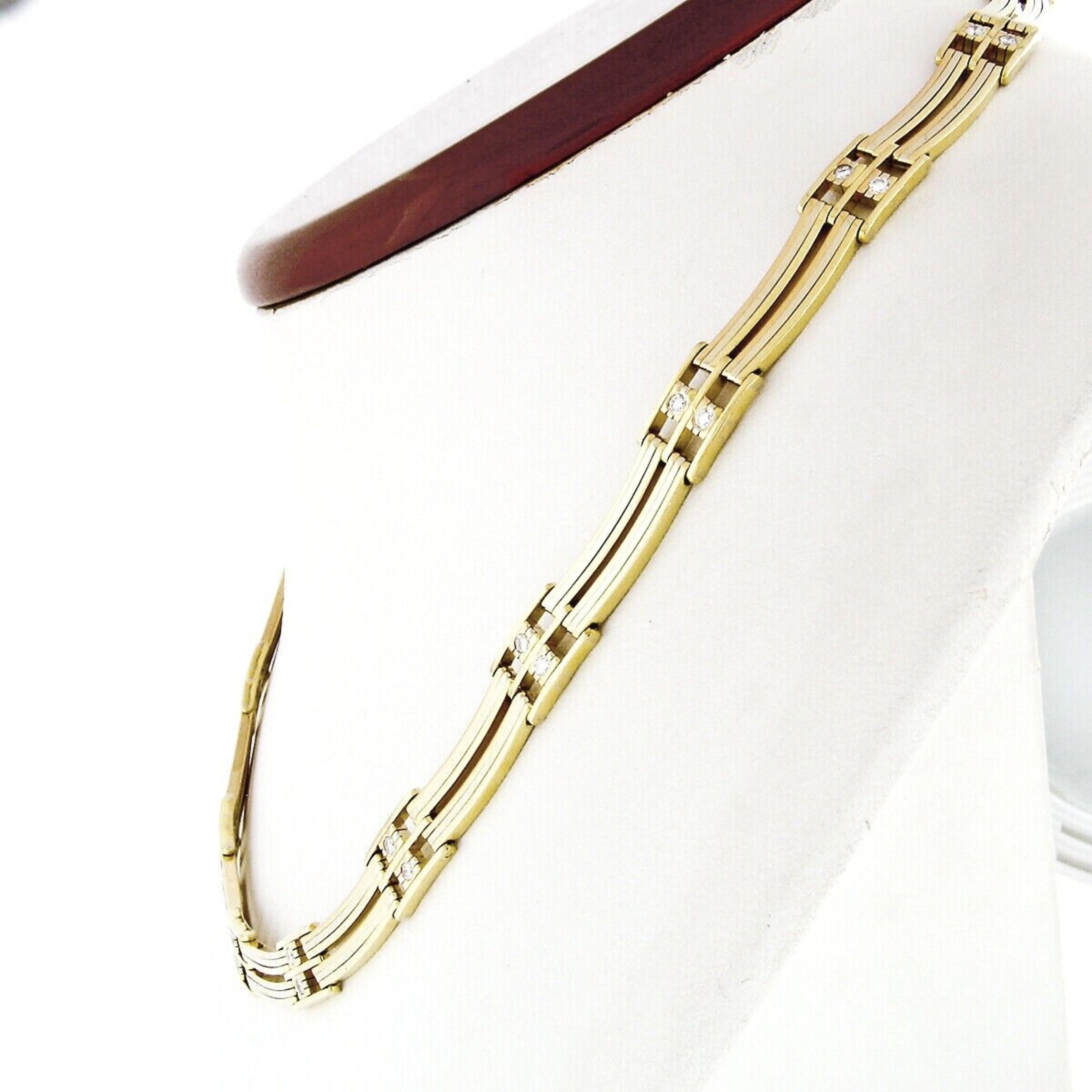 Vintage Chimento 18K Tri Color Gold 1,05ctw Diamant-Halskette mit Kragen im Zustand „Gut“ im Angebot in Montclair, NJ