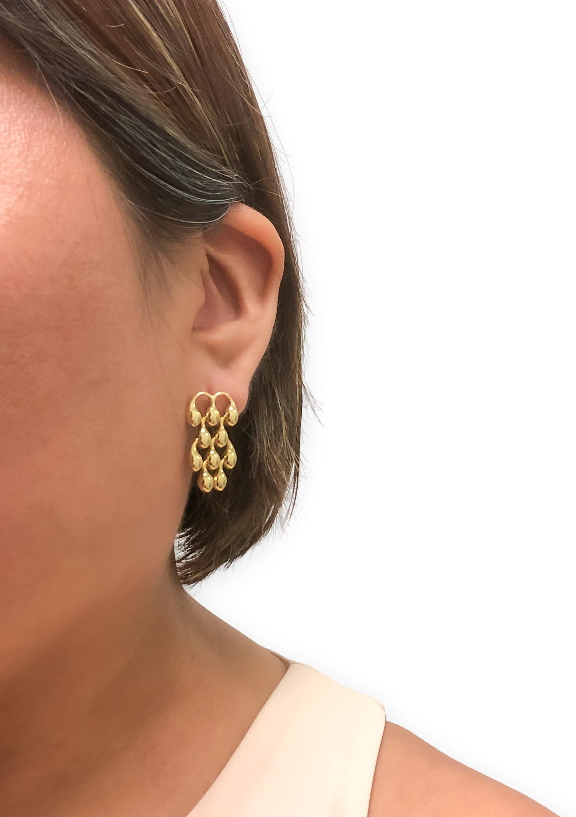 Pendientes de araña vintage CHIMENTO de oro amarillo de 18 quilates en venta 6