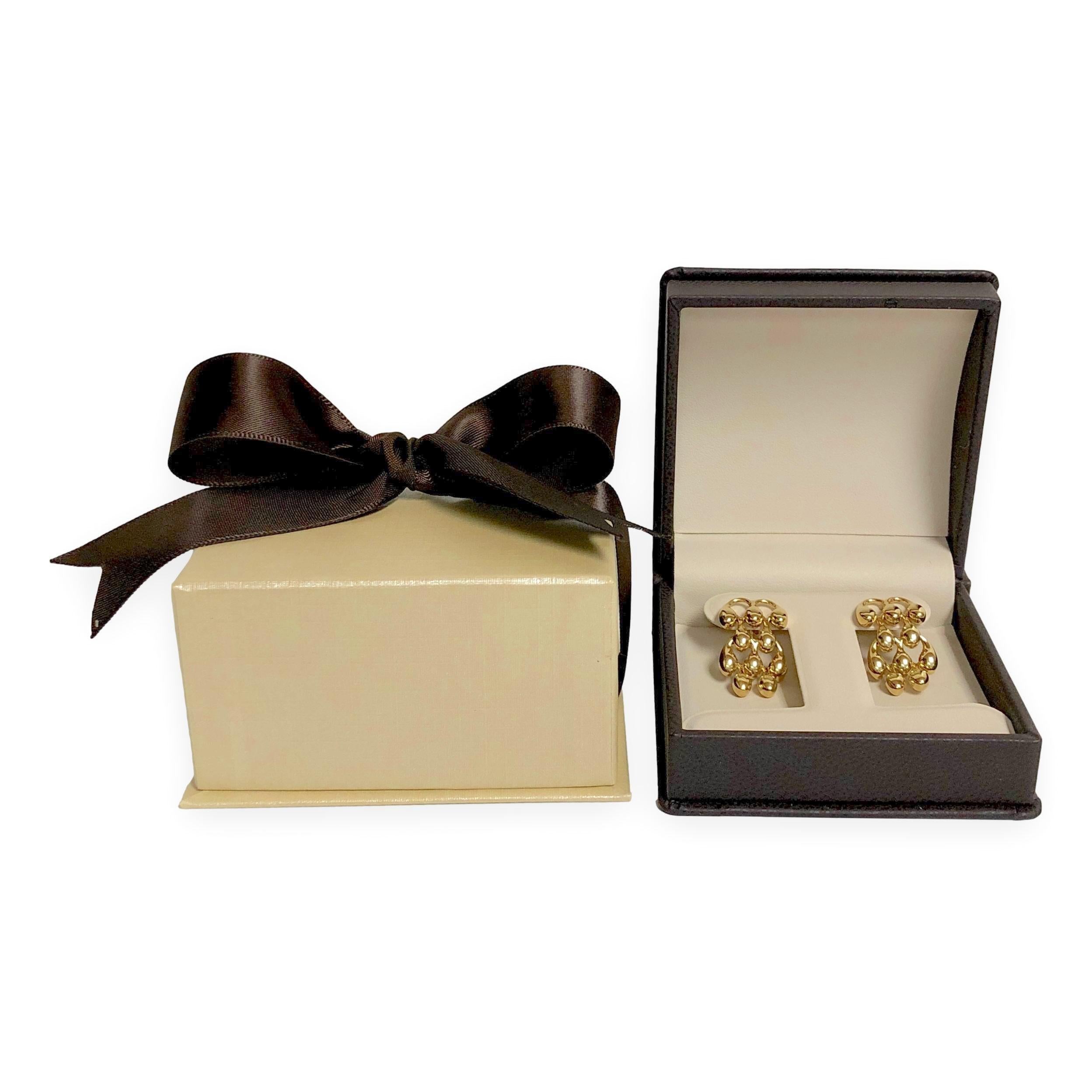 Pendientes de araña vintage CHIMENTO de oro amarillo de 18 quilates en venta 1