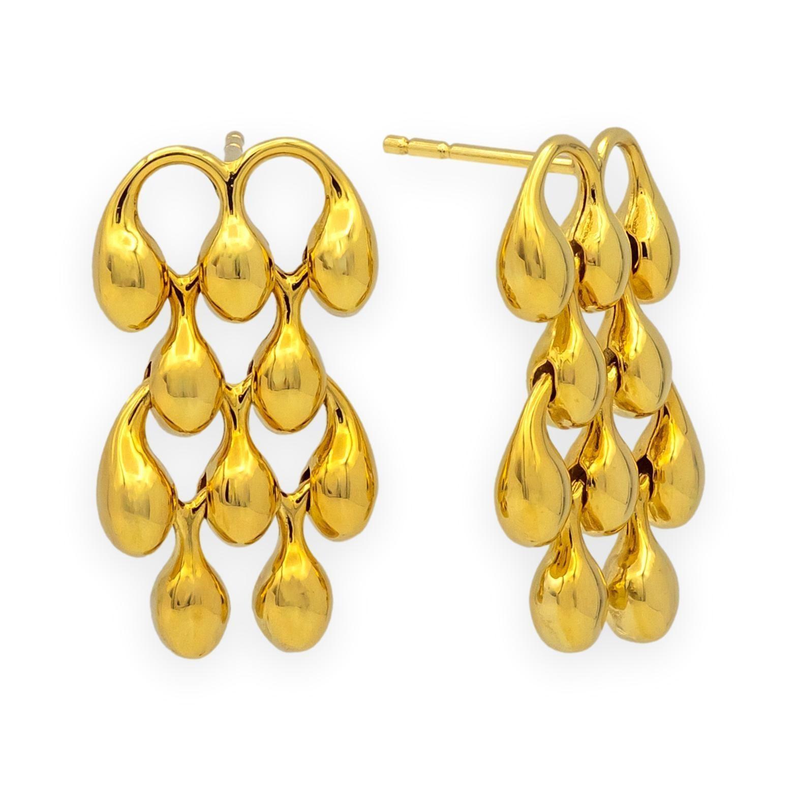 Pendientes de araña vintage CHIMENTO de oro amarillo de 18 quilates en venta 2