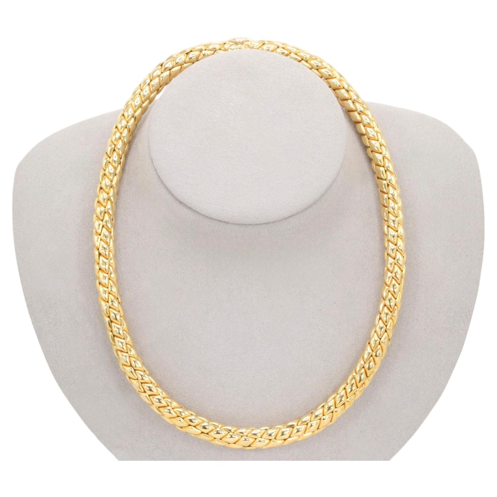 Vintage Chimento 18K Yellow Gold Stretch Interwoven Necklace