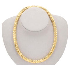 Vintage Chimento Collier stretch entrelacé en or jaune 18K