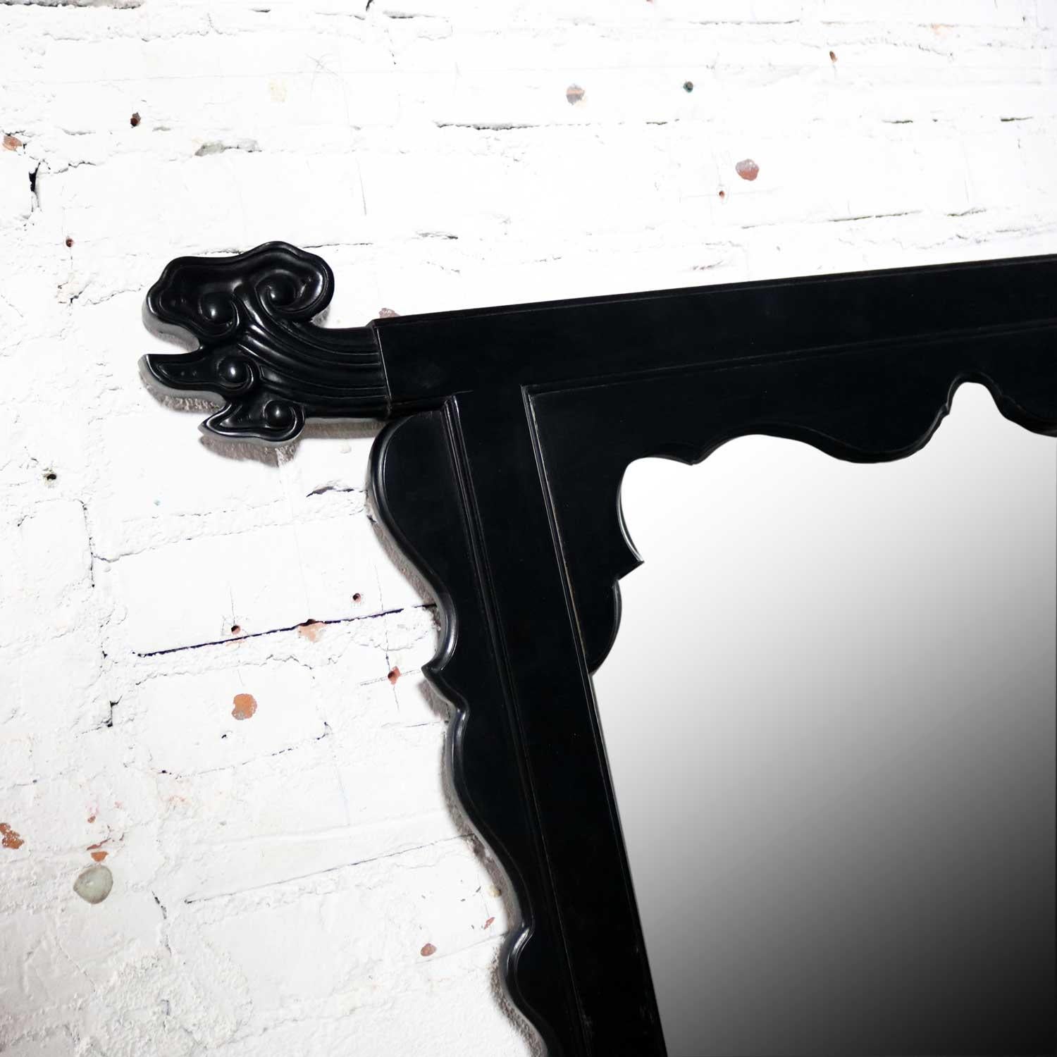 Wood Vintage Chin Hua Ebonized Mirror by Raymond K. Sobota for Century Furniture