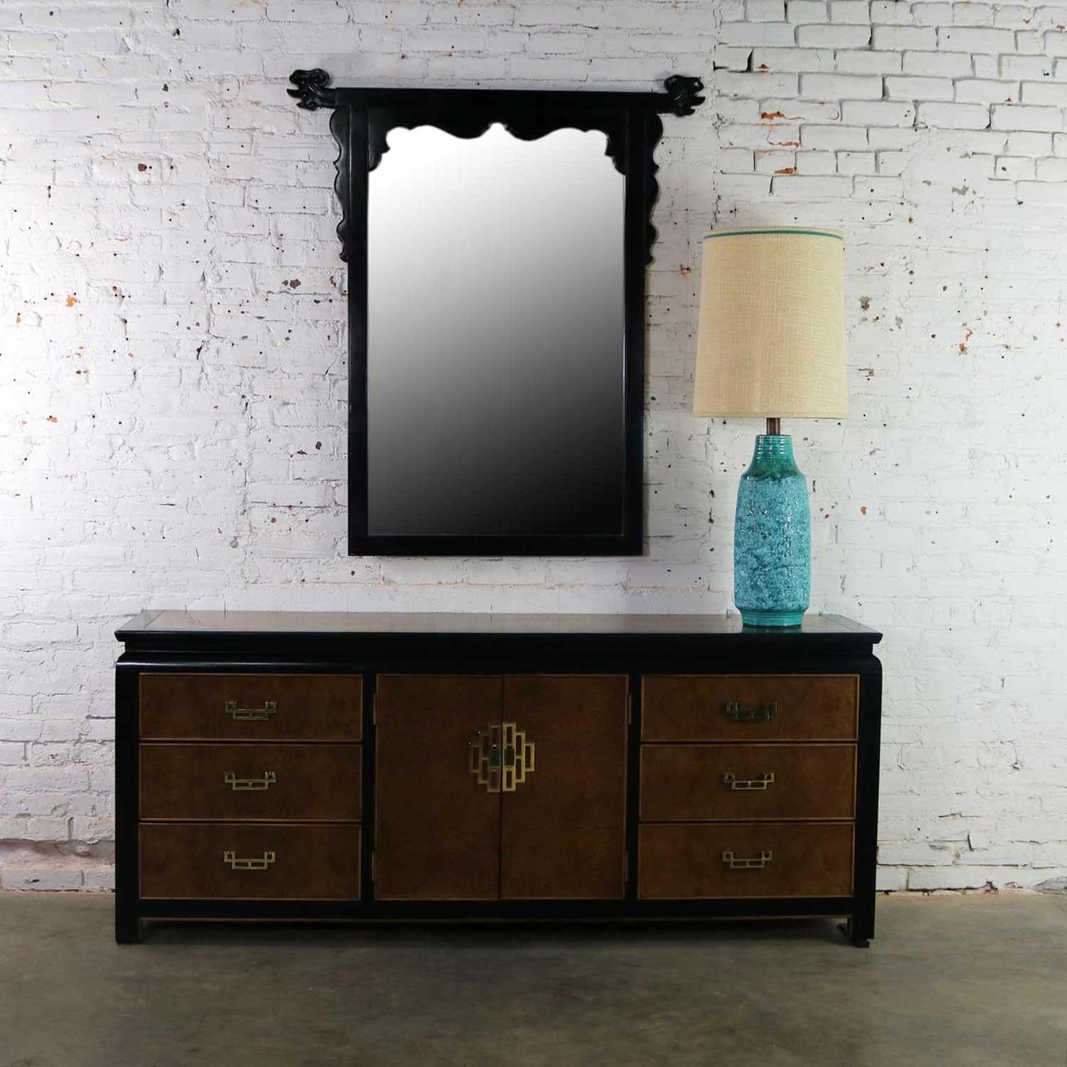 Vintage Chin Hua Ebonized Mirror by Raymond K. Sobota for Century Furniture 5