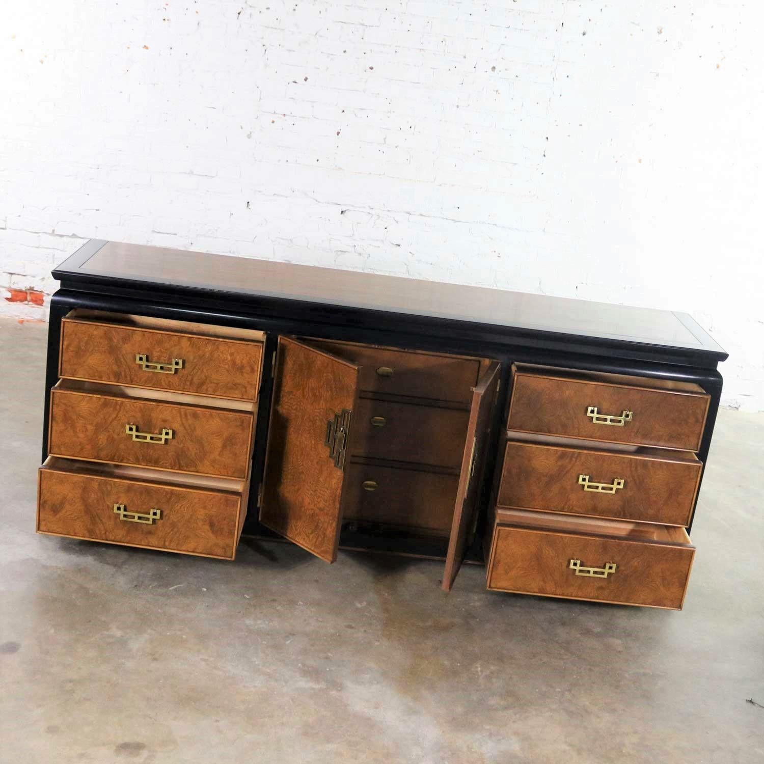 Ebonized Vintage Chin Hua Low Dresser Credenza by Raymond K. Sobota for Century Furniture
