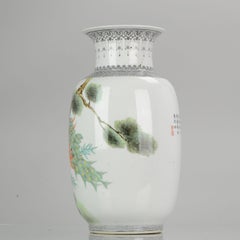Vintage China 20th Century Peacock Vase Chinese Porcelain PROC