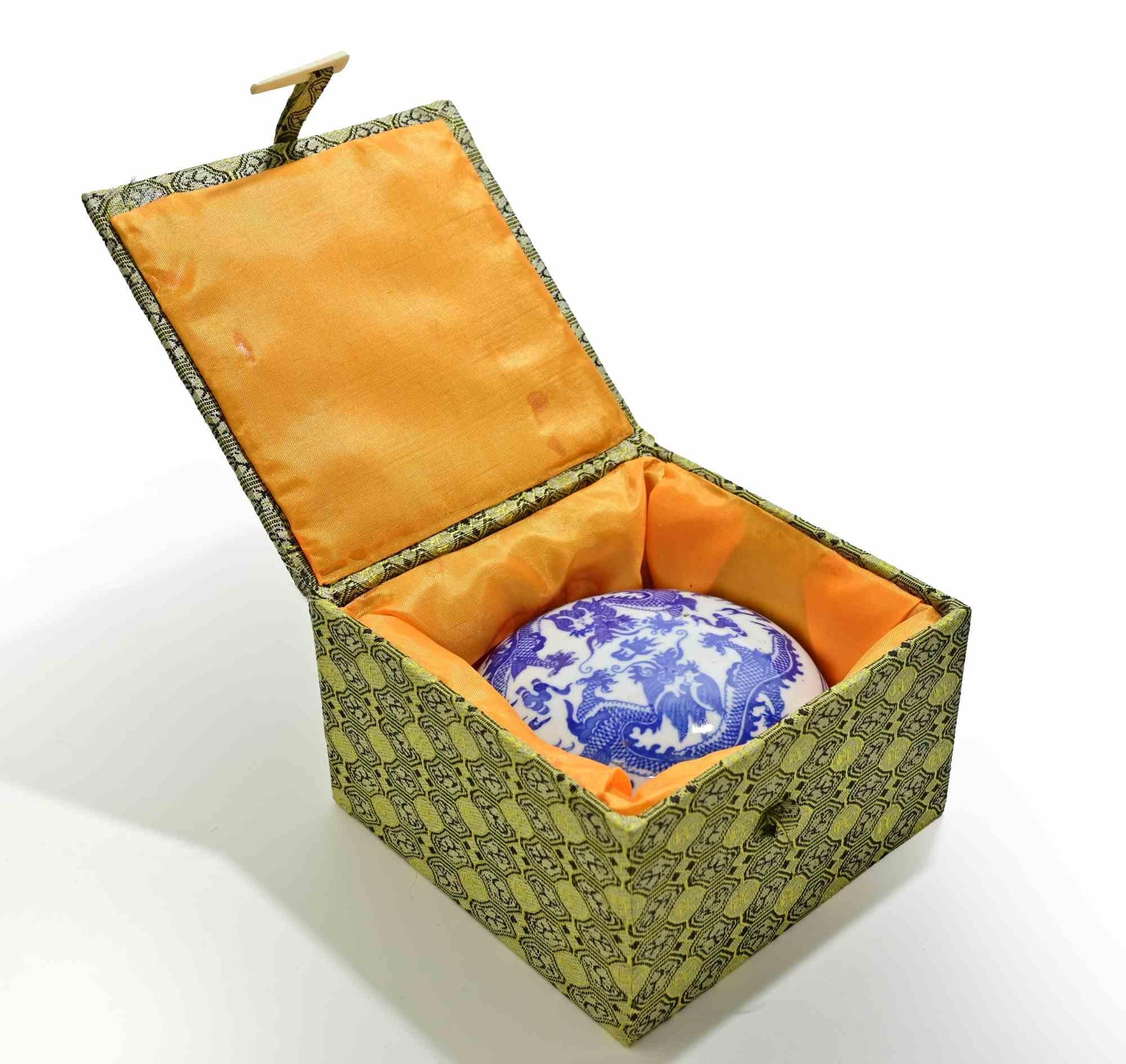 Caja de tinta china vintage, mediados del siglo XX Porcelana en venta